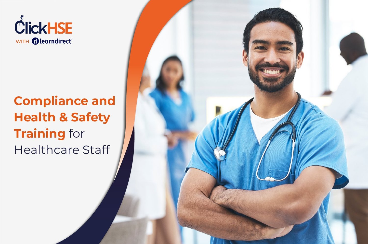 A healthcare worker studying online